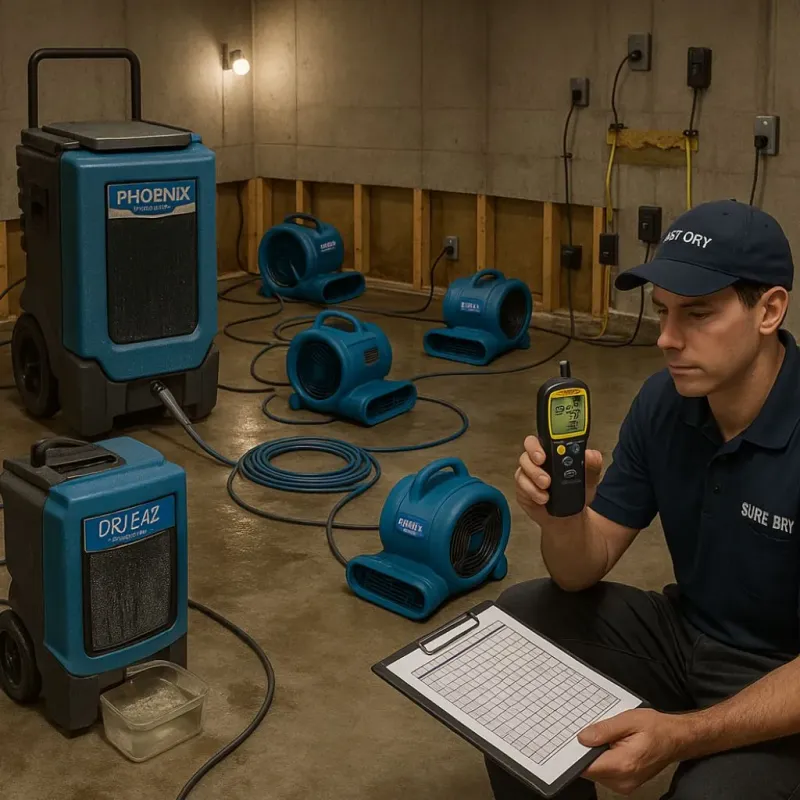 Structural Drying and Dehumidification process in Dallesport, WA